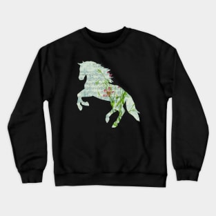 Floral Sheet Music - Horse Crewneck Sweatshirt